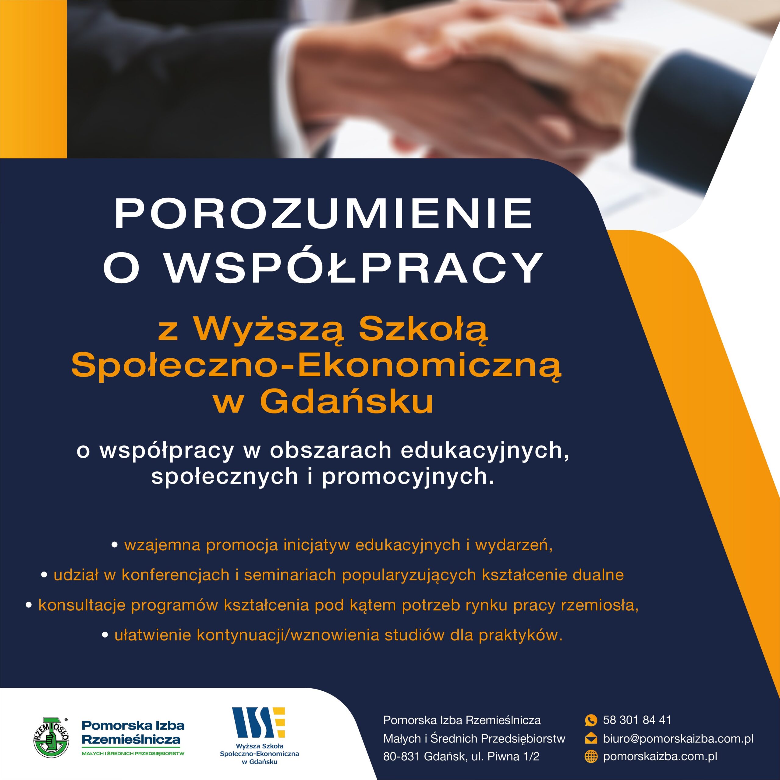Porozumienie o współpracy z Wyższą Szkołą Społeczno-Ekonomiczną w Gdańsku